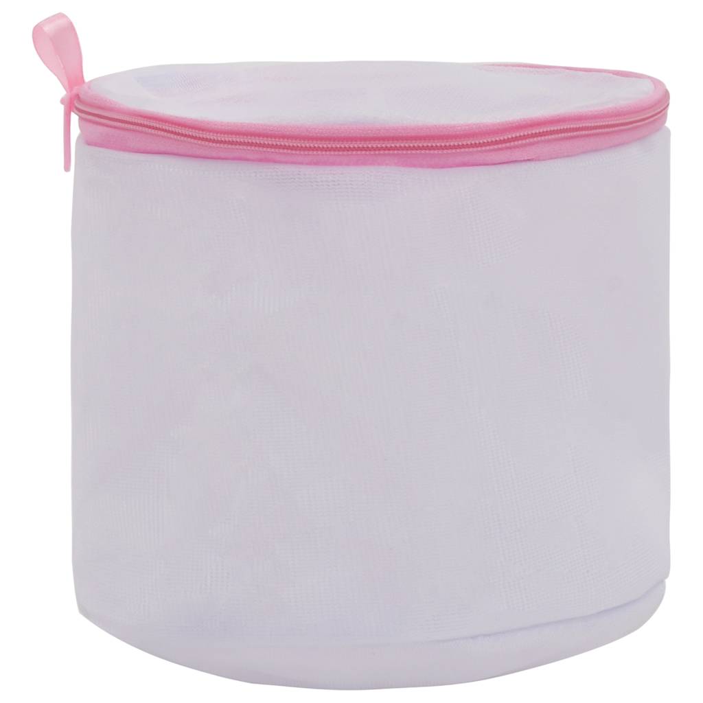 Set Borse della Biancheria in Rete 3 pz Bianco e Rosa