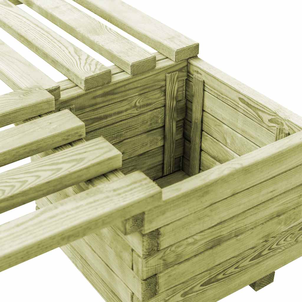 Panca con Fioriere da Giardino B-Stock Pino Massello Impregnato