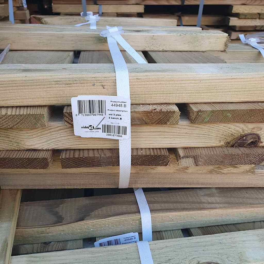 Panca con Fioriere da Giardino B-Stock Pino Massello Impregnato