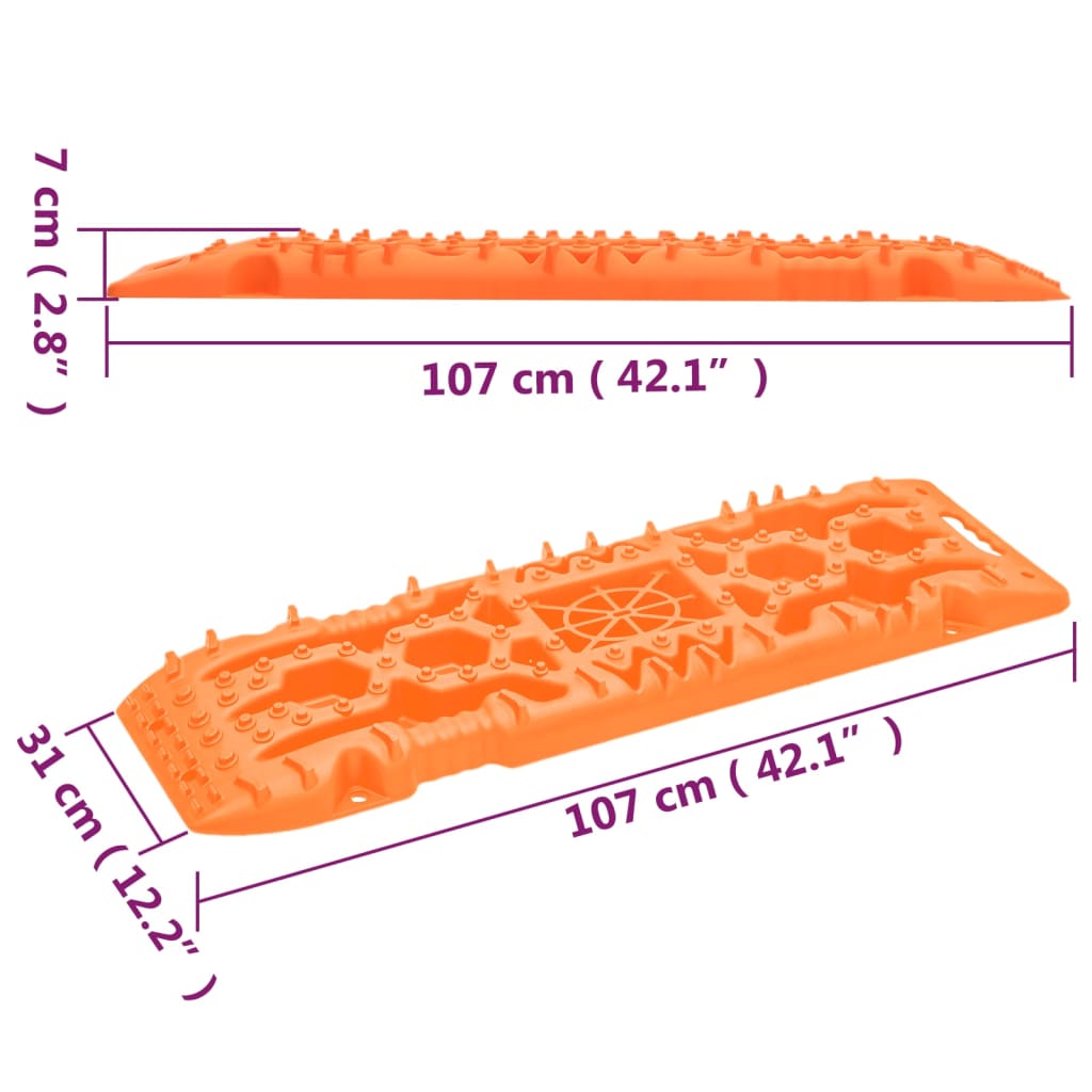 Tavole di Trazione 2 pz Arancioni 107x31x7 cm Nylon