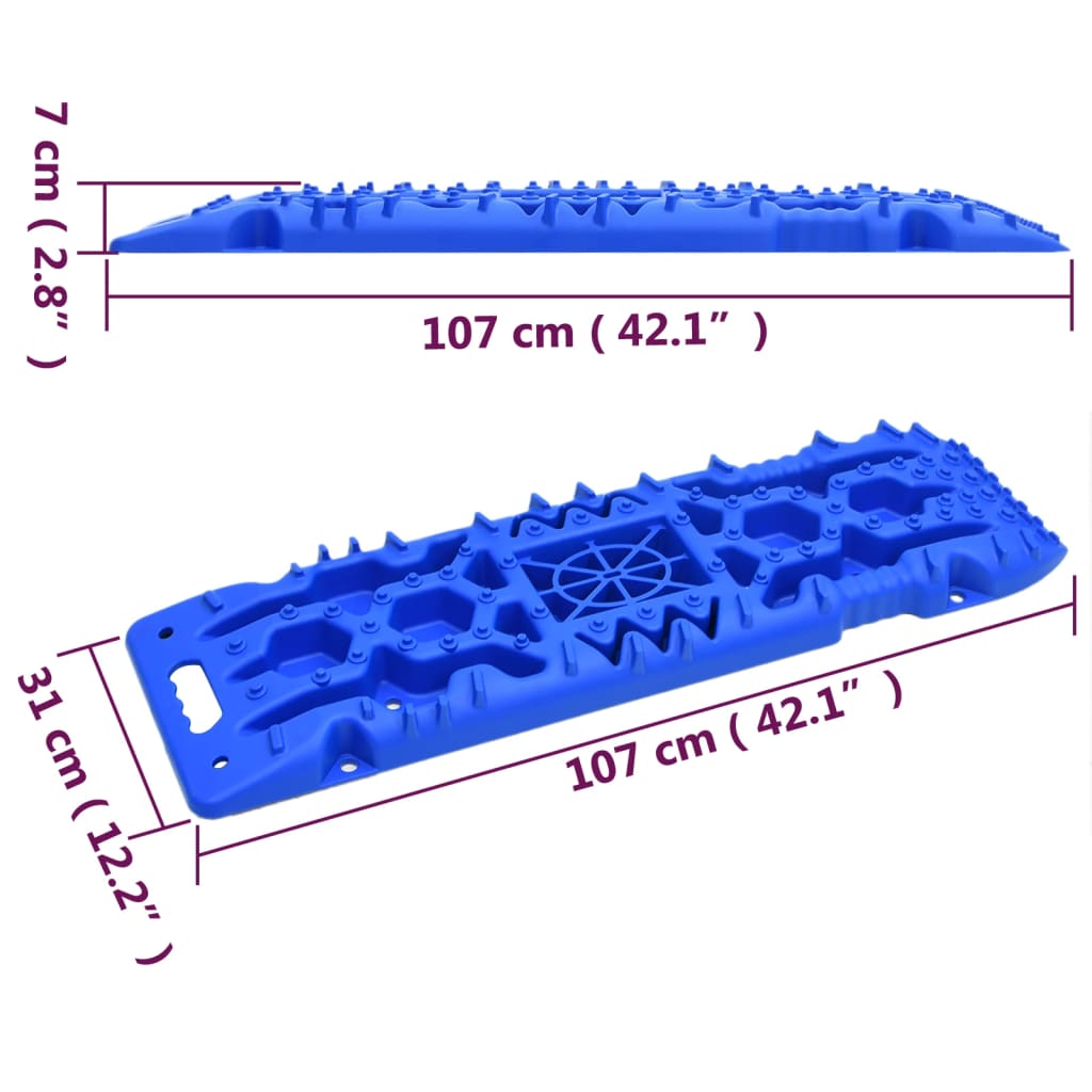 Tavole di Trazione 2 pz Blu 107x31x7 cm Nylon
