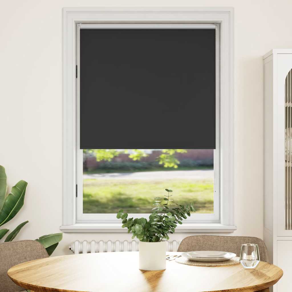 Tenda a rullo oscurante 124,4x175 cm Tessuto Larghezza 120 cm nero