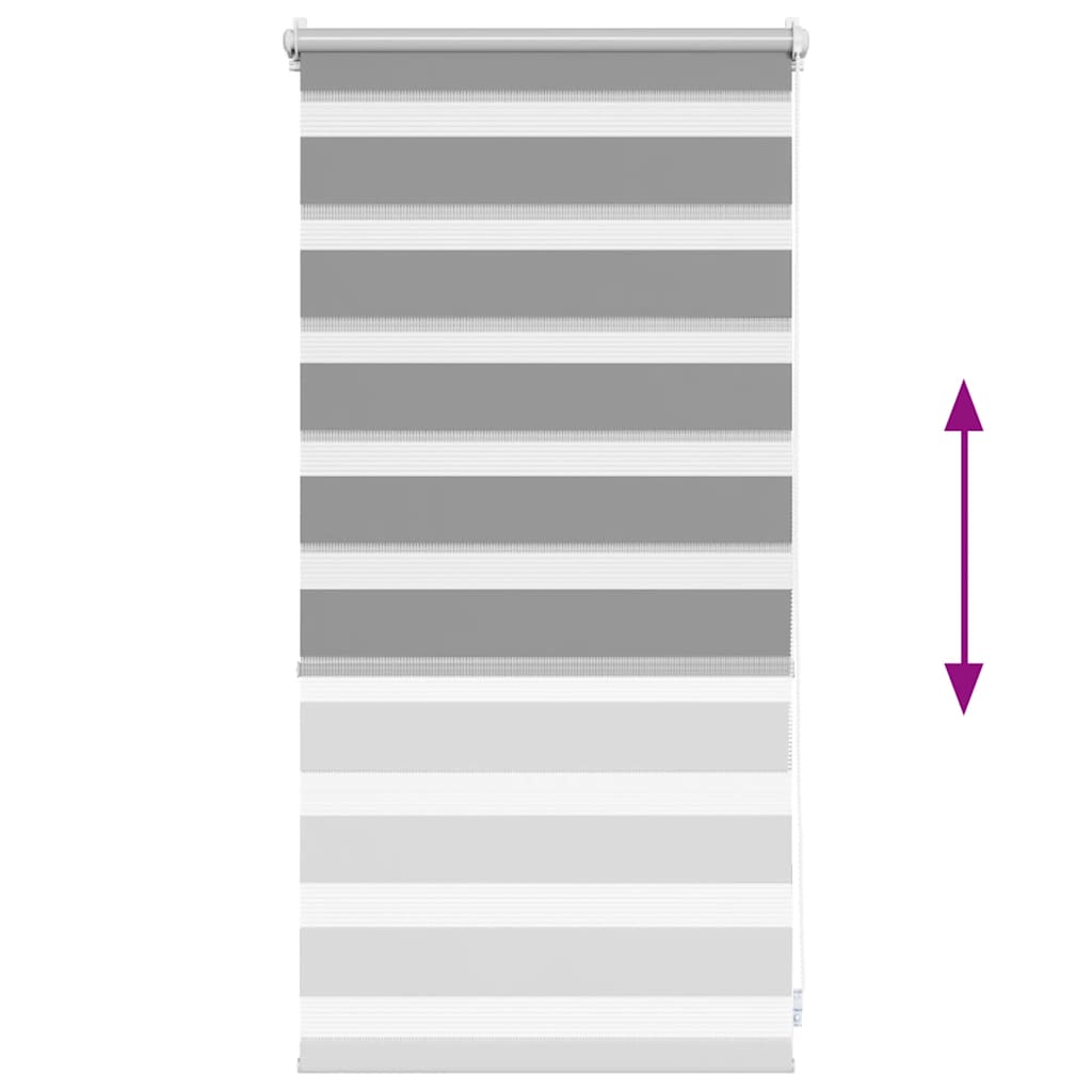Tenda a rullo zebra 40,9x100 cm Tessuto Larghezza 36,7 cm grigio