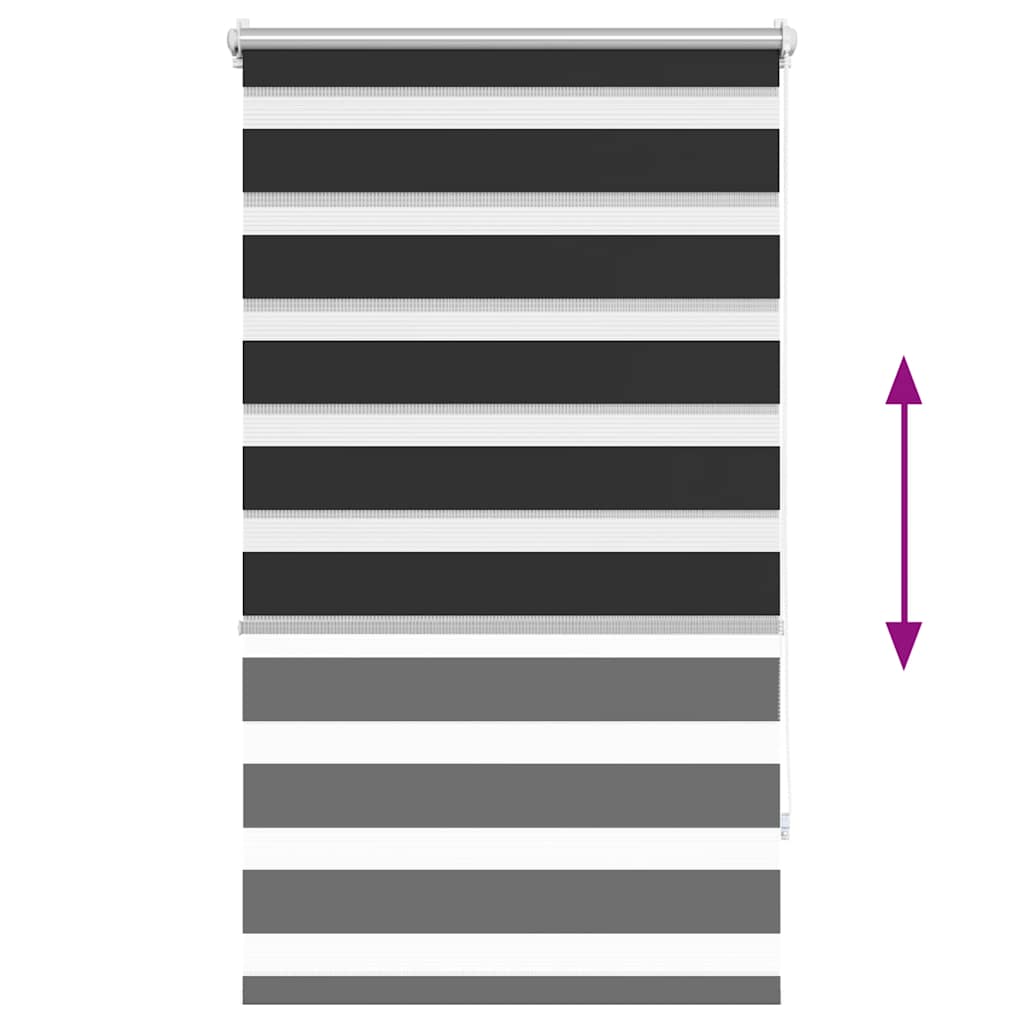 Tenda a rullo zebra 90,9x150 cm Tessuto Larghezza 86,7 cm nero
