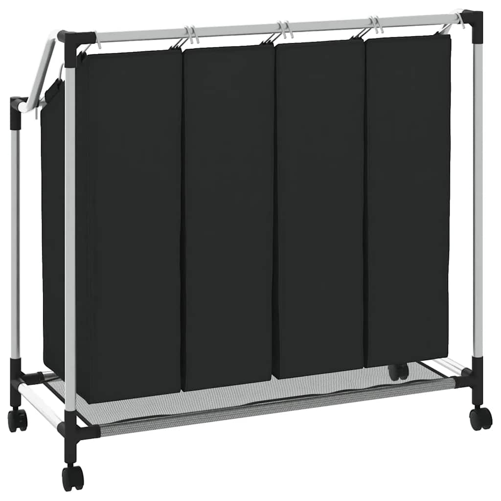 Classificatore lavanderia con 4 borse nero