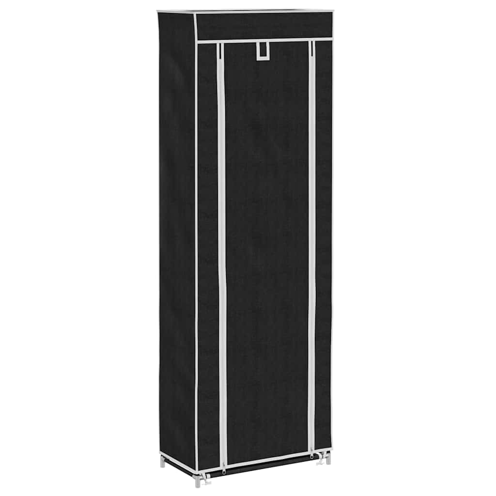 Scarpiera in Tessuto Richiudibile 57 x 29 x 162 cm Nera