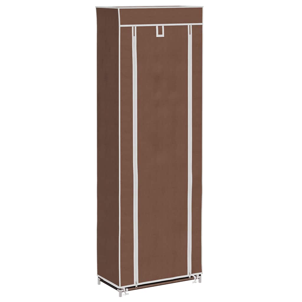 Scarpiera in Tessuto Richiudibile 57 x 29 x 162 cm Marrone