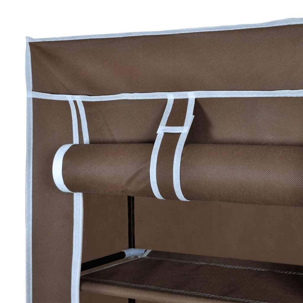 Scarpiera in Tessuto Richiudibile 57 x 29 x 162 cm Marrone