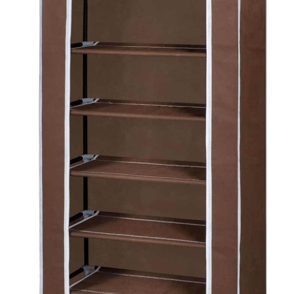 Scarpiera in Tessuto Richiudibile 57 x 29 x 162 cm Marrone
