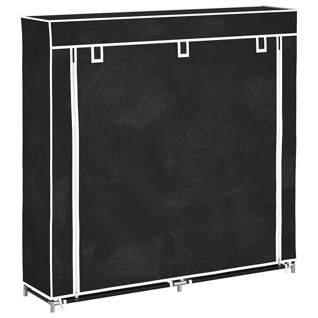 Scarpiera in Tessuto Richiudibile 115 x 28 x 110 cm Nera