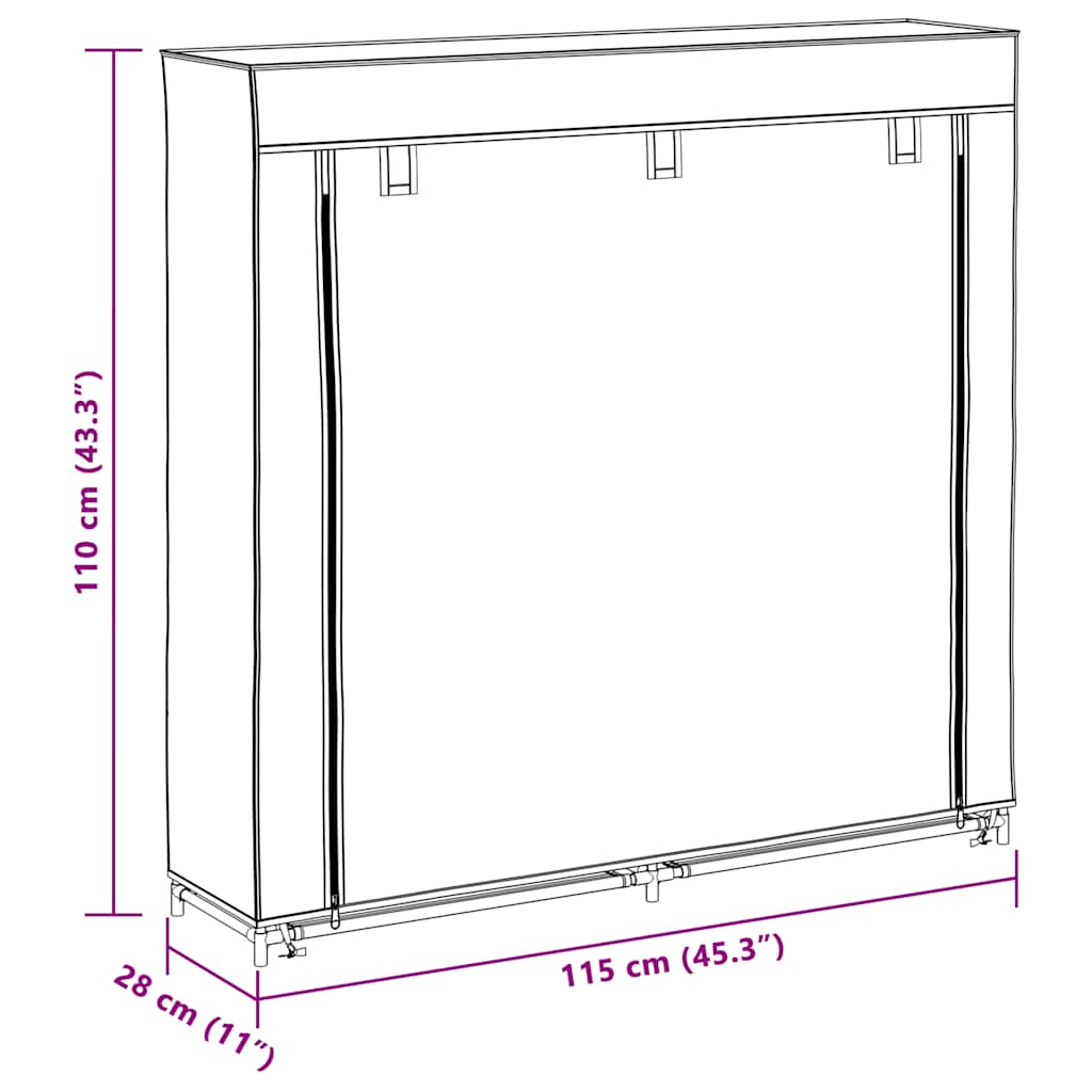 Scarpiera in Tessuto Richiudibile 115 x 28 x 110 cm Nera