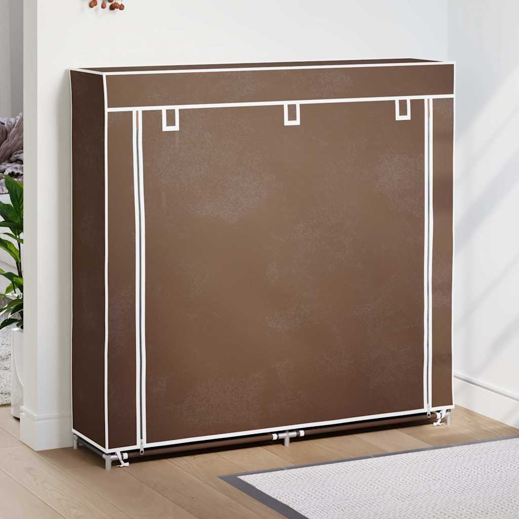 Scarpiera in Tessuto Richiudibile 115 x 28 x 110 cm Marrone