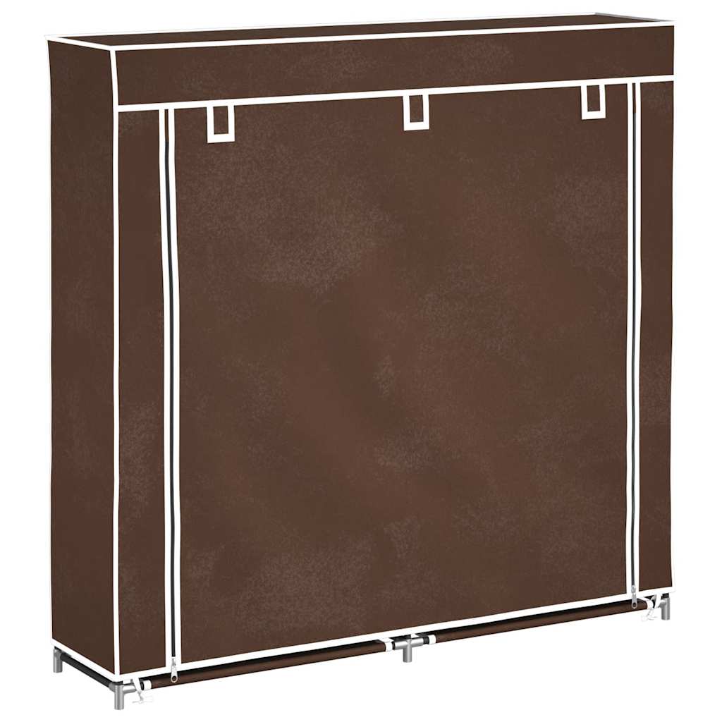 Scarpiera in Tessuto Richiudibile 115 x 28 x 110 cm Marrone