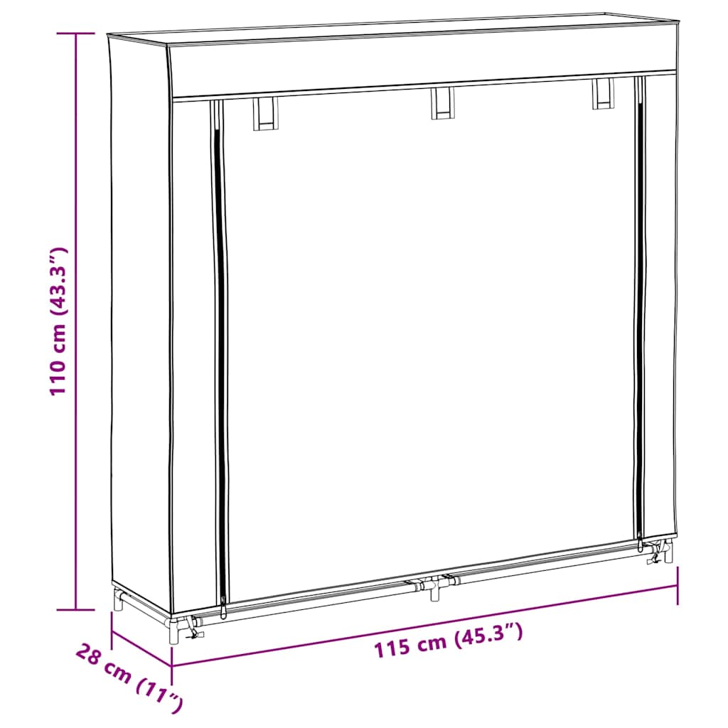 Scarpiera in Tessuto Richiudibile 115 x 28 x 110 cm Marrone