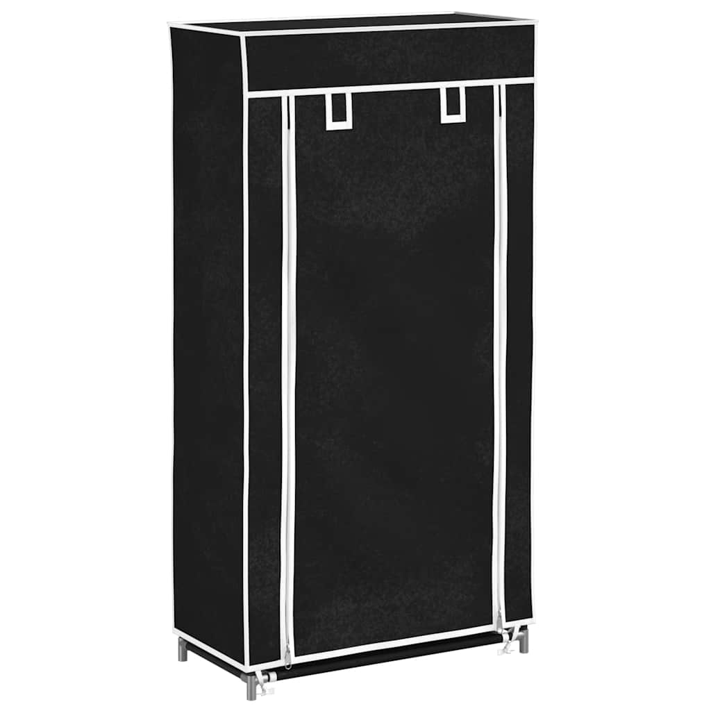 Scarpiera in Tessuto Richiudibile 58 x 28 x 106 cm Nera
