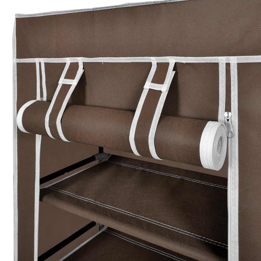Scarpiera in Tessuto Richiudibile 58 x 28 x 106 cm Marrone