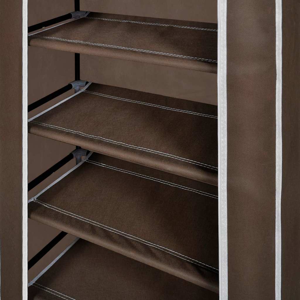 Scarpiera in Tessuto Richiudibile 58 x 28 x 106 cm Marrone