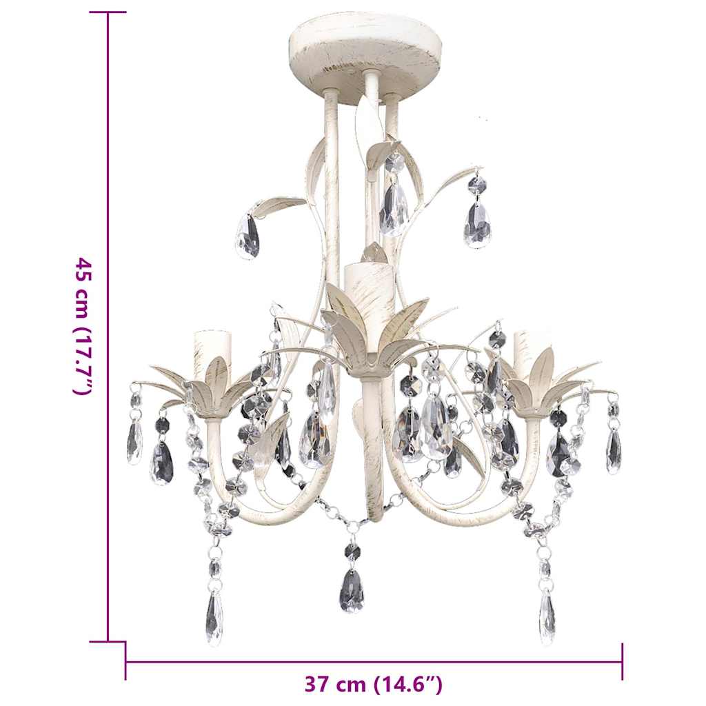 Lampadario da Soffitto Cristallo Elegante Bianco