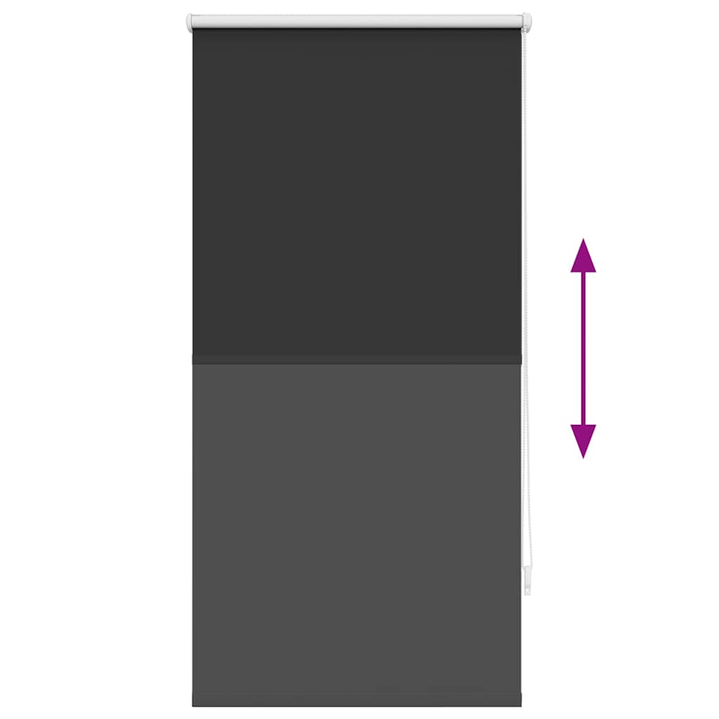 Tenda a rullo oscurante 64,4x120 cm Tessuto Larghezza 60 cm Nero
