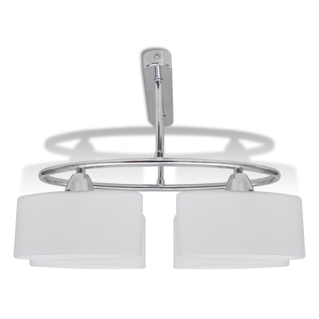Lampada da Soffitto Ellissoidale Vetro Paralume 4 Lampadine E14