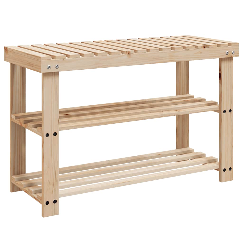 Scarpiera 2 in 1 con Panca in Legno Massello di Abete