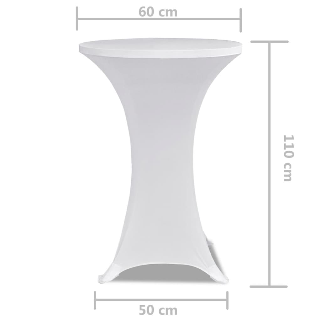 Copritavolo ?60 cm Bianco Tessuto elasticizzato 2 pezzi