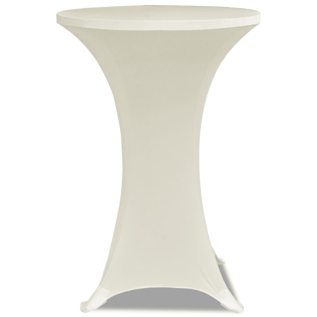 Copritavolo ?60 cm Crema Tessuto elasticizzato 2 pezzi
