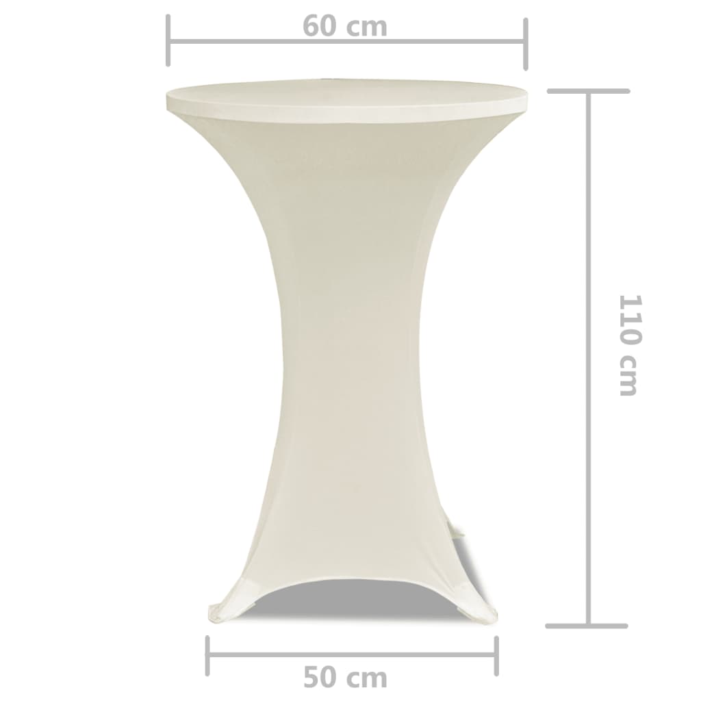 Copritavolo ?60 cm Crema Tessuto elasticizzato 2 pezzi