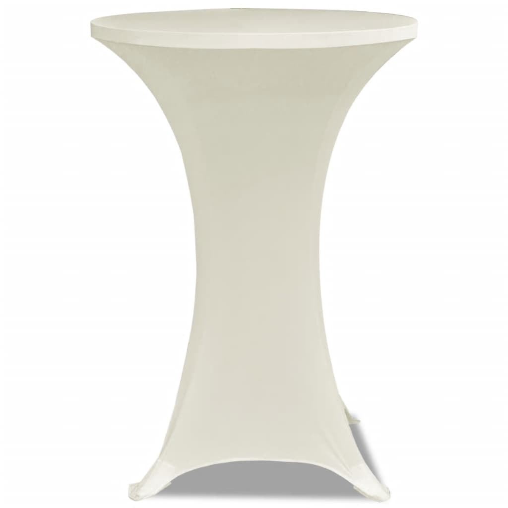 Copritavolo ?70 cm Crema Tessuto elasticizzato 2 pezzi