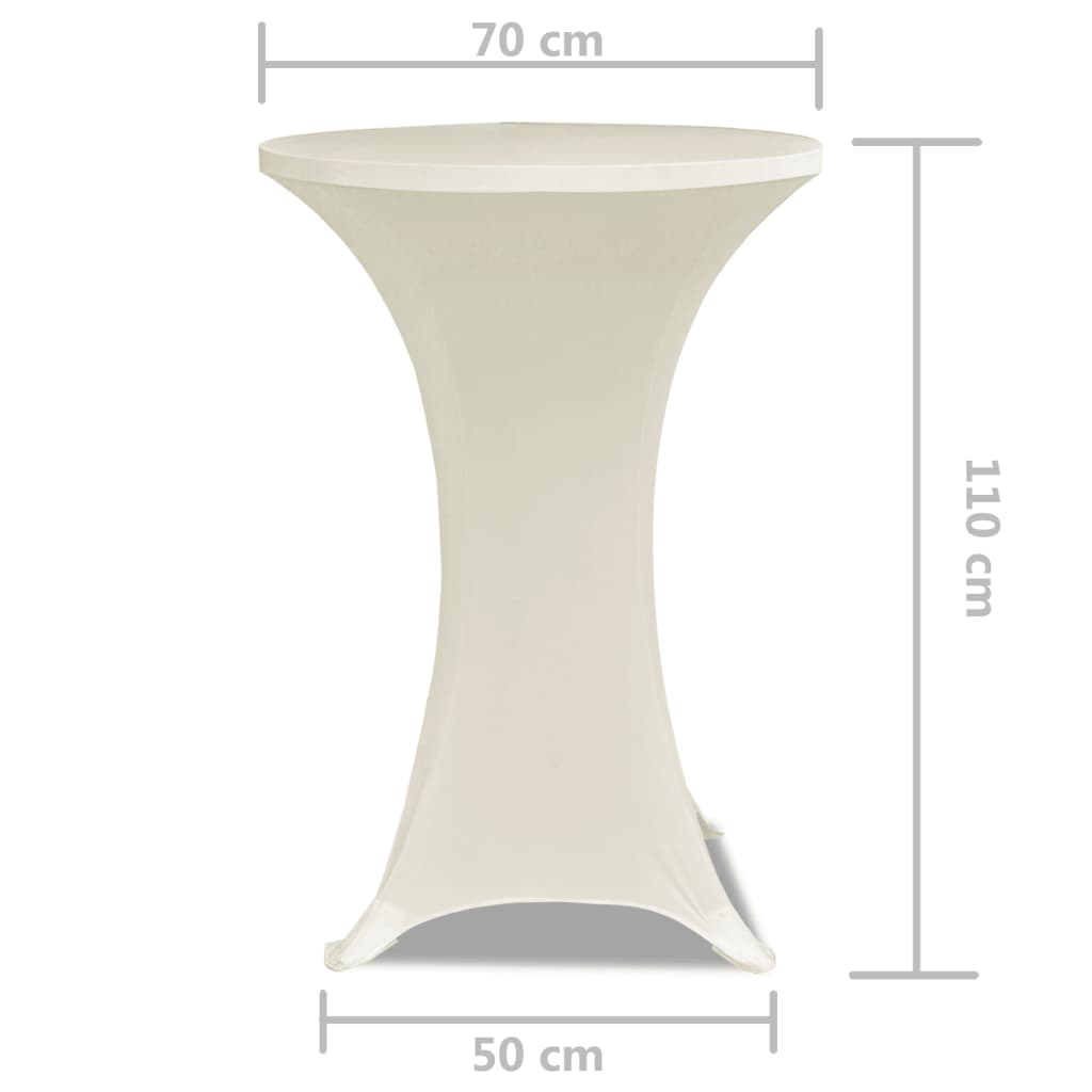 Copritavolo ?70 cm Crema Tessuto elasticizzato 2 pezzi