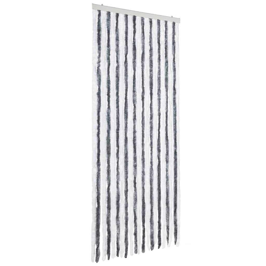 Zanzariera Grigio e Bianco 90x220 cm Ciniglia