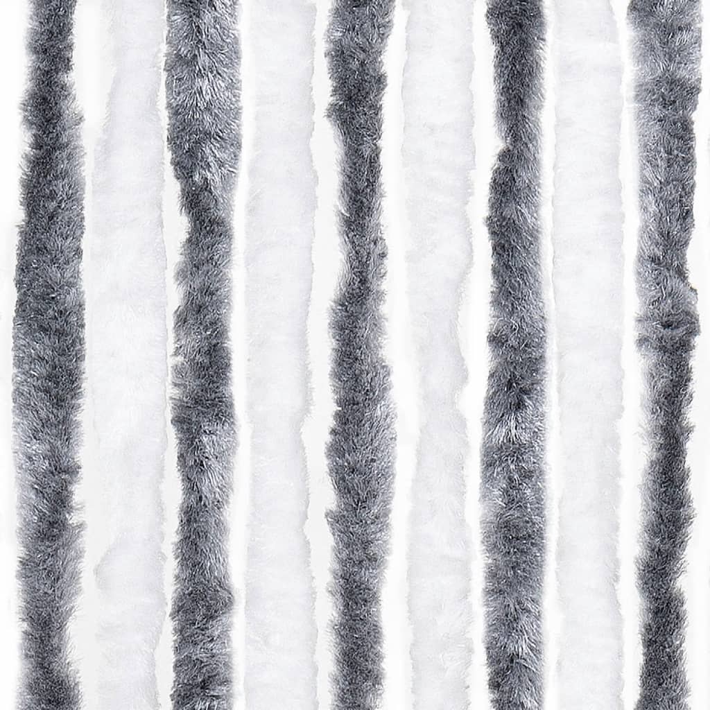 Zanzariera Grigio e Bianco 90x220 cm Ciniglia