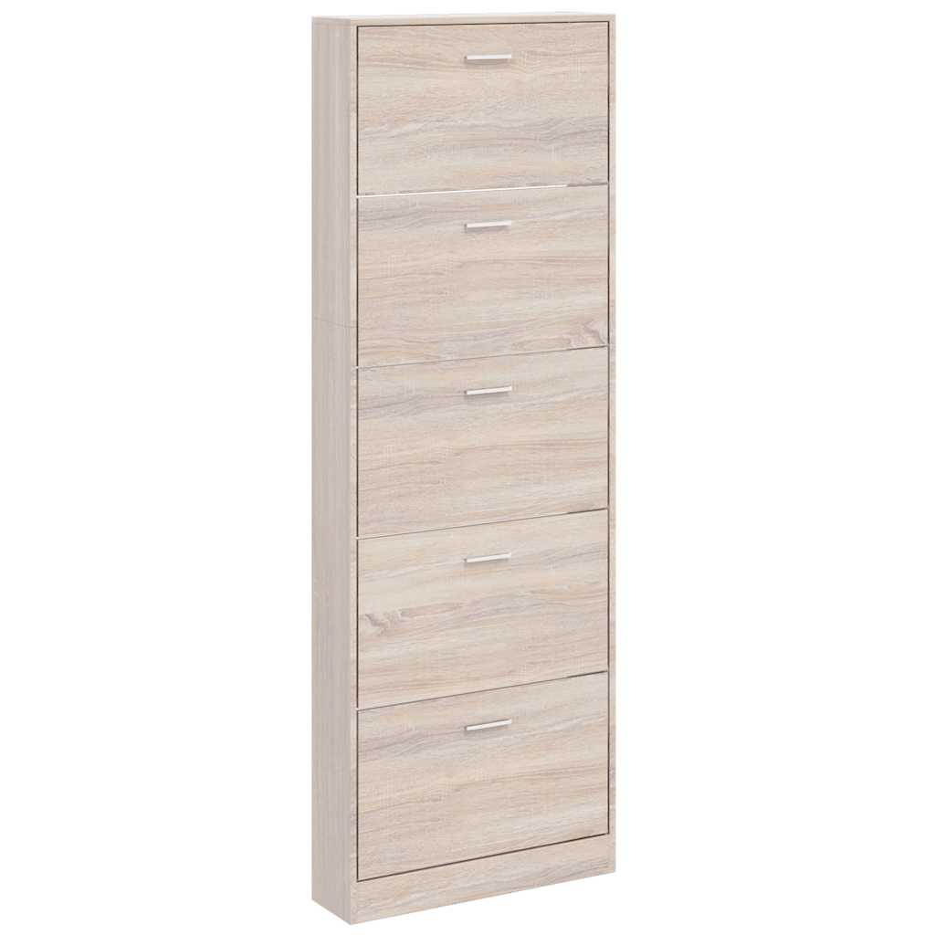 Scarpiera in Legno Effetto Rovere con 5 Scomparti
