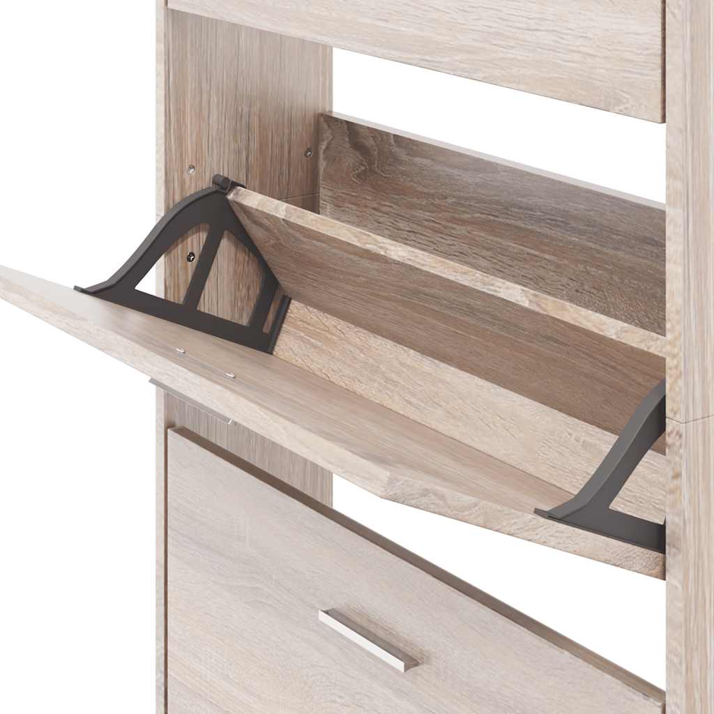 Scarpiera in Legno Effetto Rovere con 5 Scomparti