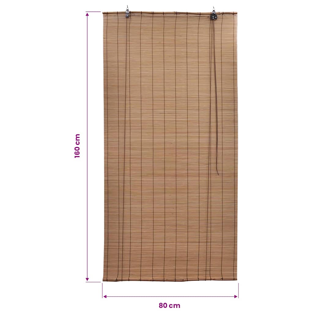 Tende a Rullo in Bambù Marrone 80x160 cm