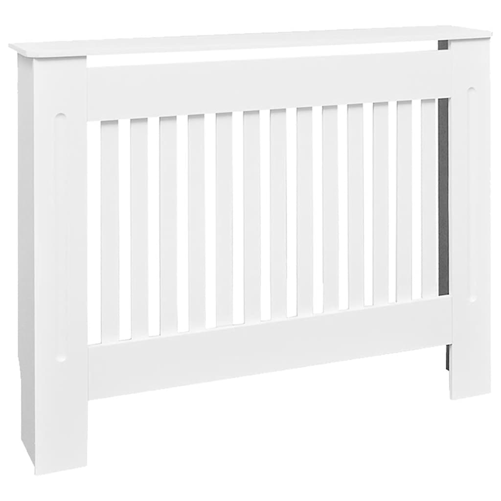 Armadietto Copritermosifone in Legno Multistrato Bianco 112 cm