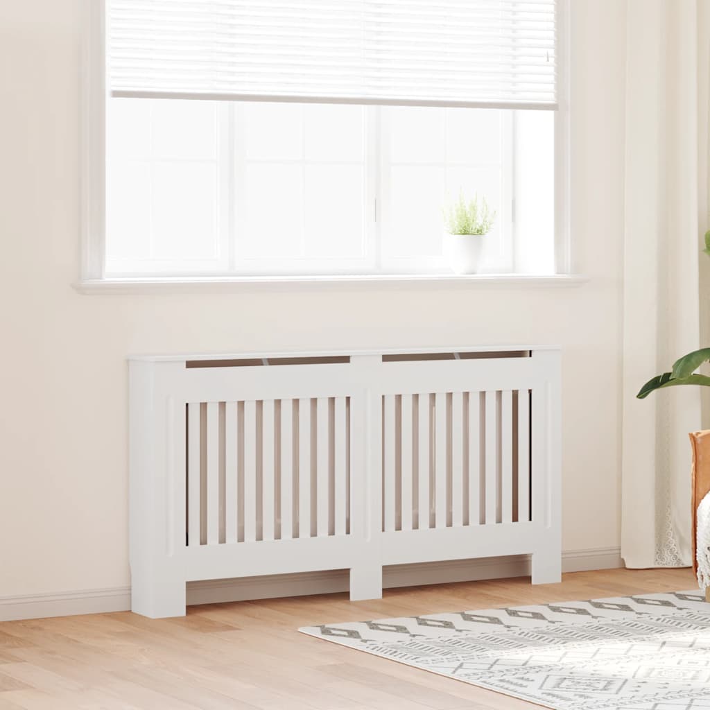 Armadietto Copritermosifone in Legno Multistrato Bianco 152 cm