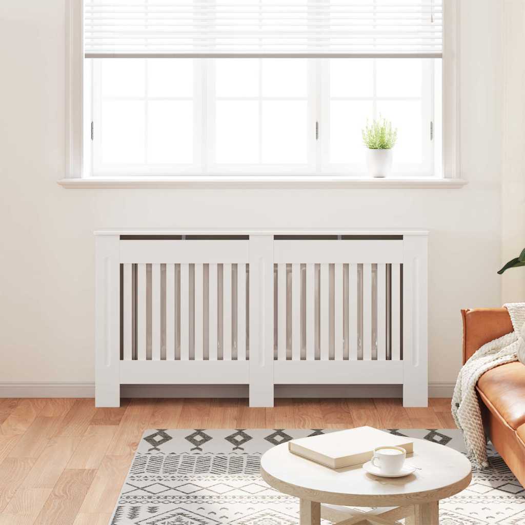 Armadietto Copritermosifone in Legno Multistrato Bianco 152 cm