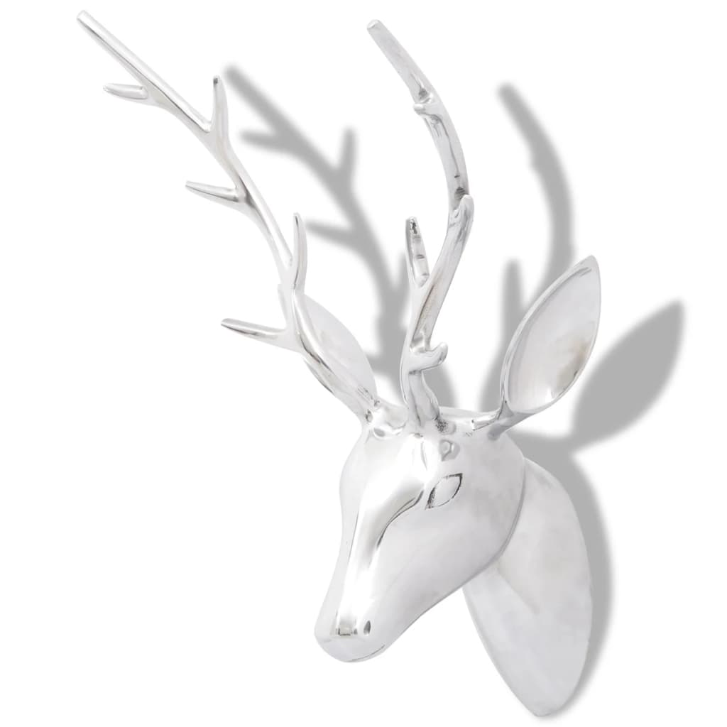 Decorazione da parete Testa cervo colore argento 61 cm