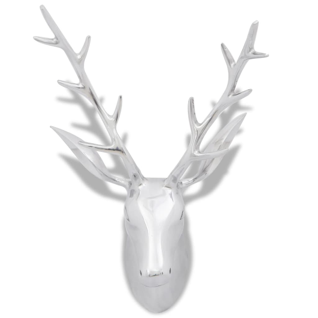 Decorazione da parete Testa cervo colore argento 61 cm