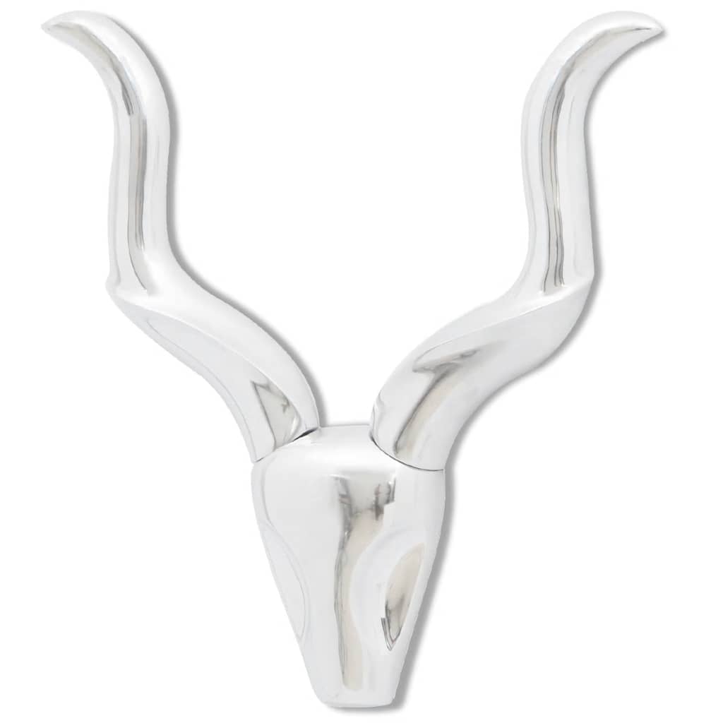 Decorazione da parete Testa gazzella colore argento 50 cm