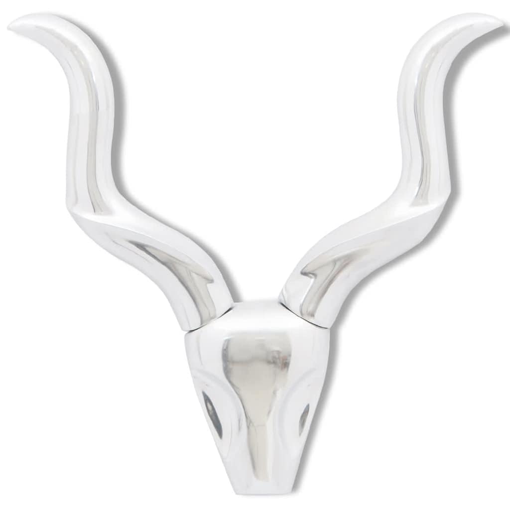 Decorazione da parete Testa gazzella colore argento 50 cm