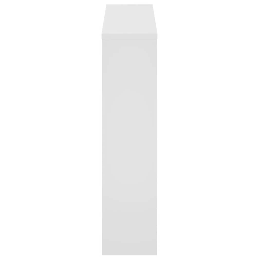 Scarpiera con 2 Ripiani e Specchio Bianco 63x17x67 cm