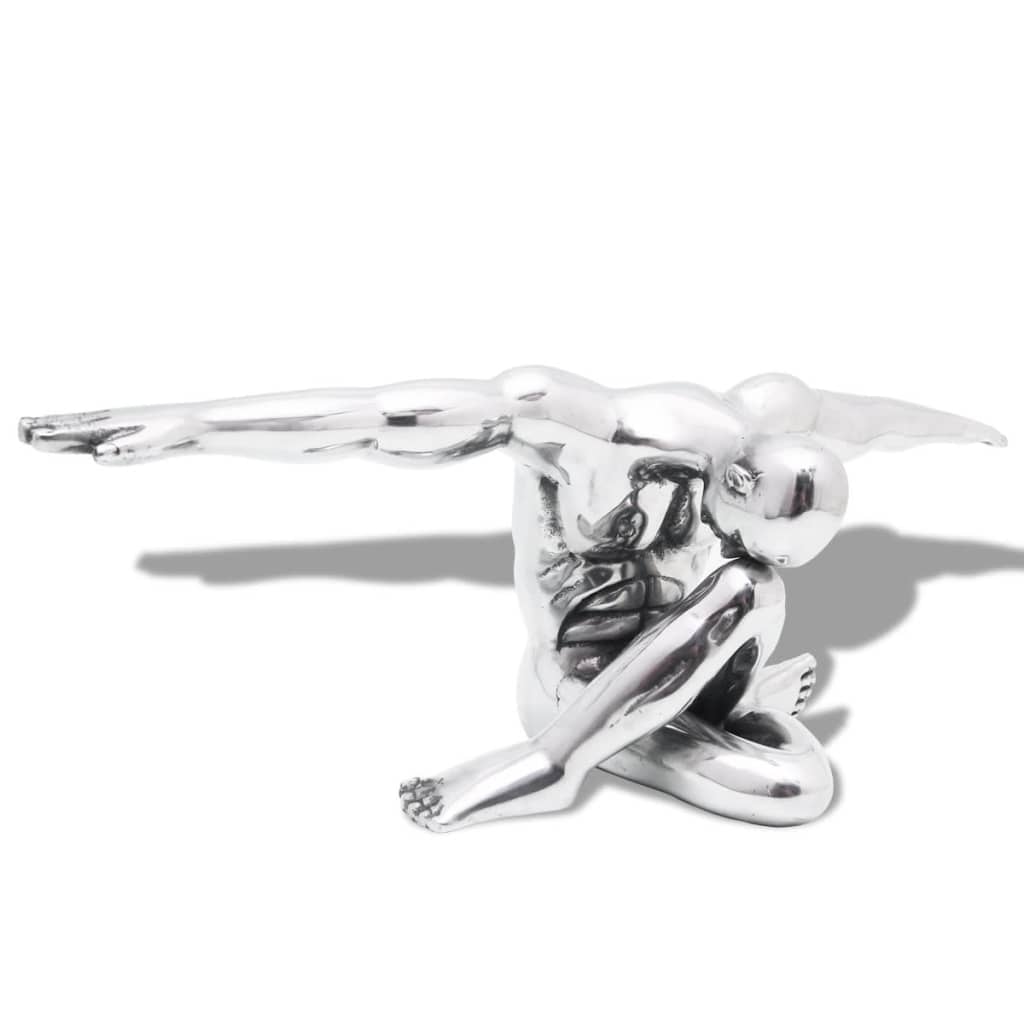 Figura Decorativa Pensatore Alluminio Argento