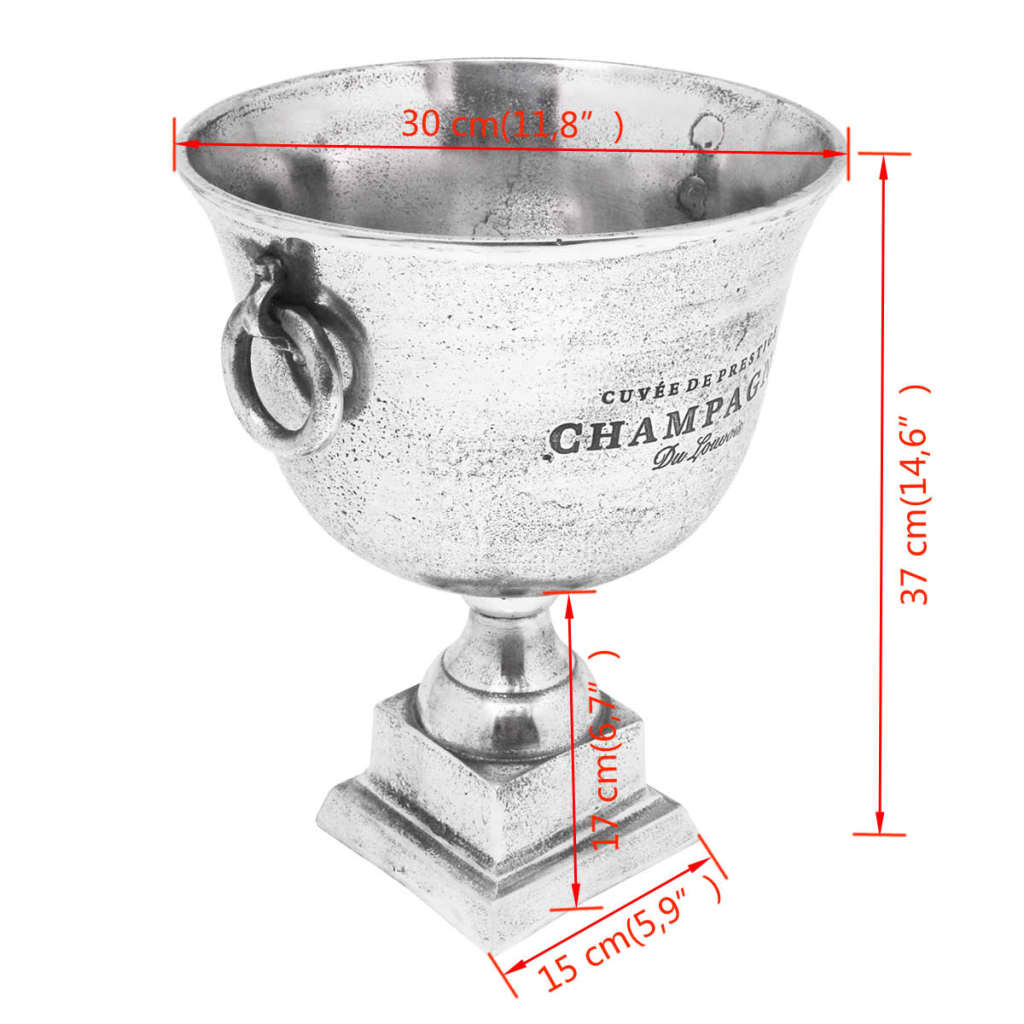 Trofeo Coppa di Champagne Refrigeratore Alluminio Argento