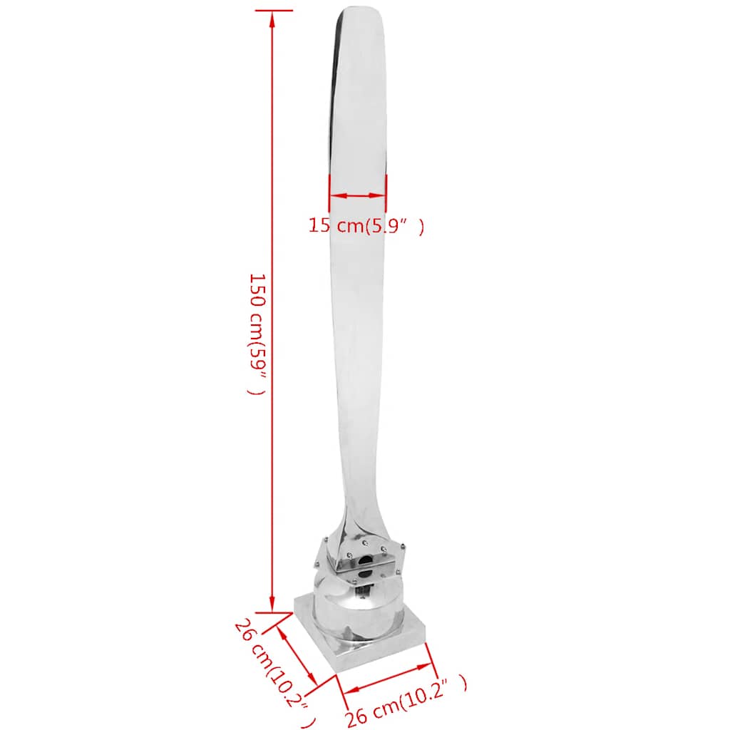 Elica su Piedistallo in Alluminio Argentata 150 cm