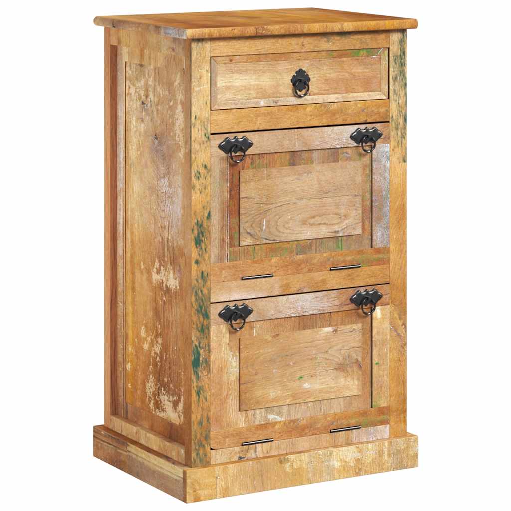 Scarpiera a 4 Livelli con Cassetto Legno Massello di Recupero