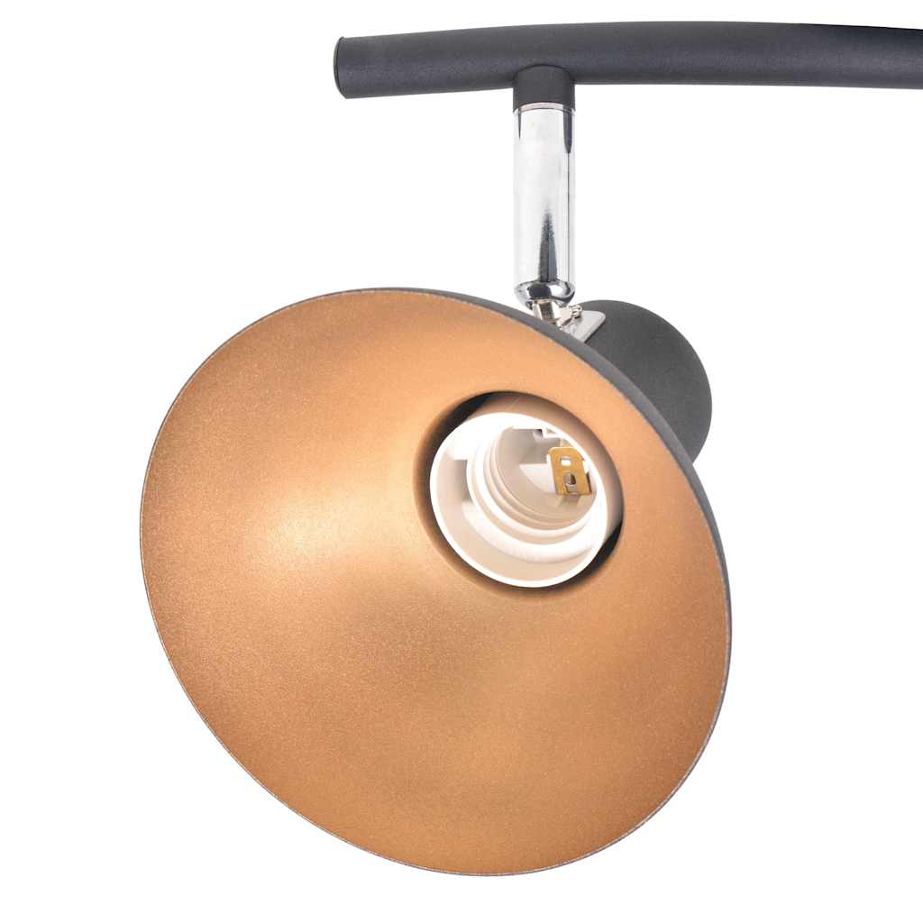 Lampadario per 3 Lampadine E27 Nero e Oro