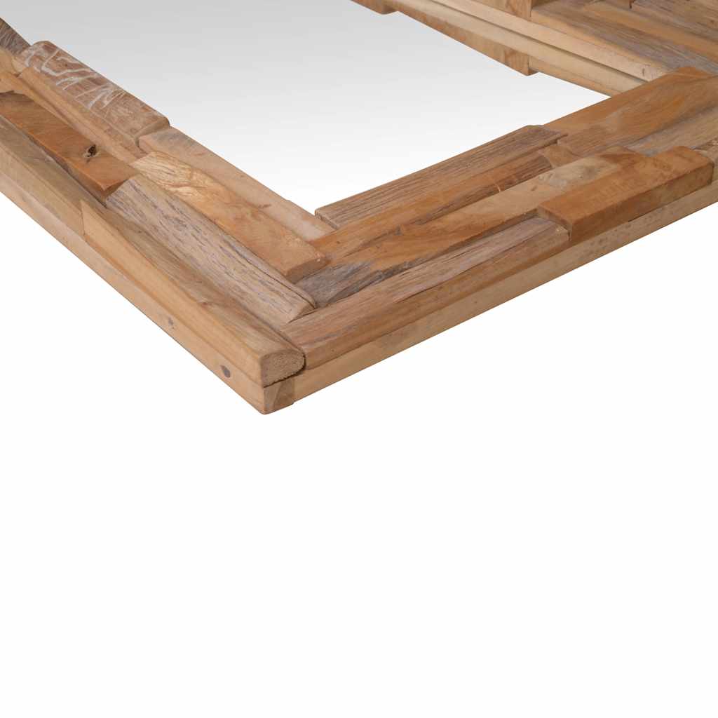 Specchio Decorativo in Legno di Teak 60x60 cm Quadrato