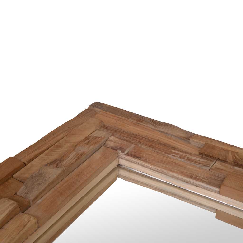 Specchio Decorativo in Legno di Teak 60x60 cm Quadrato